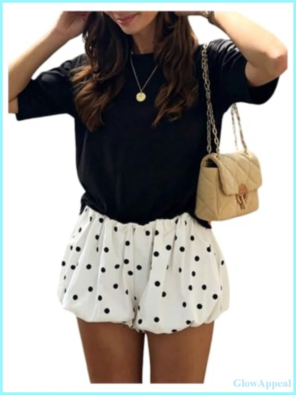 Womens Polka Dot Bubble Shorts Puffy Balloon Mini Pull On Summer